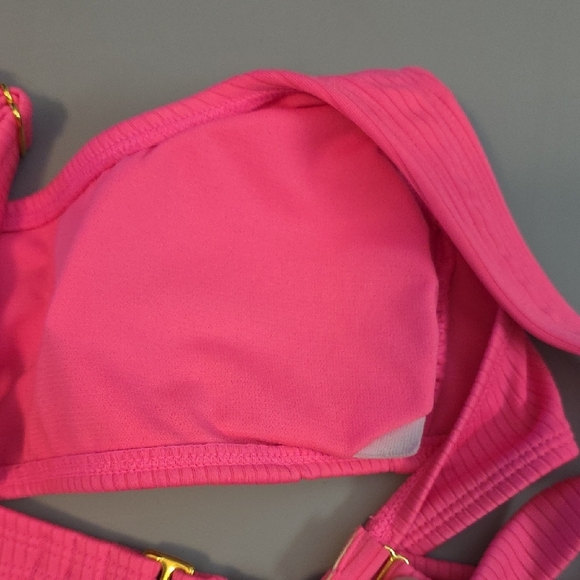 (J35) Wild Fable Pink Asymmetrical Bikini Top - Picture 5 of 5